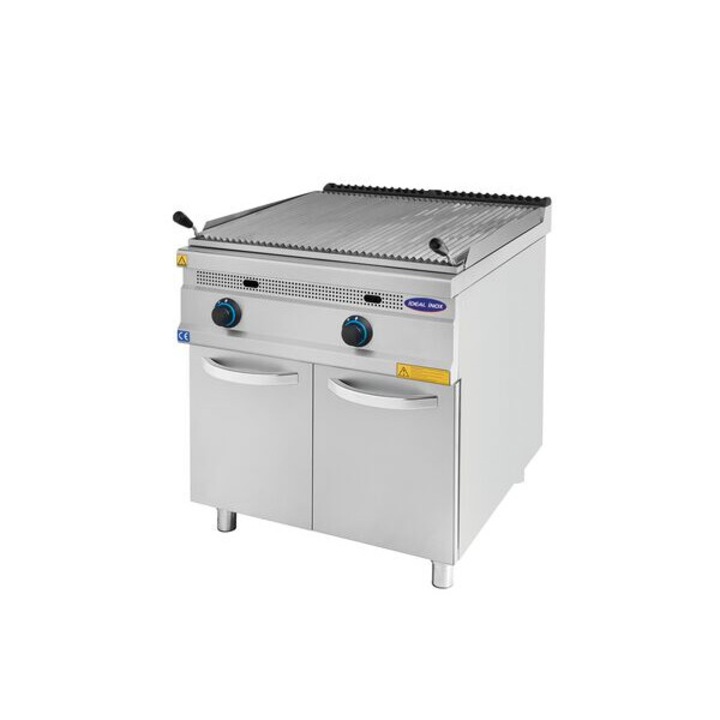 Gratar profesional cu roca vulcanica Ideal Inox 80 cm Linia 930 Butelie