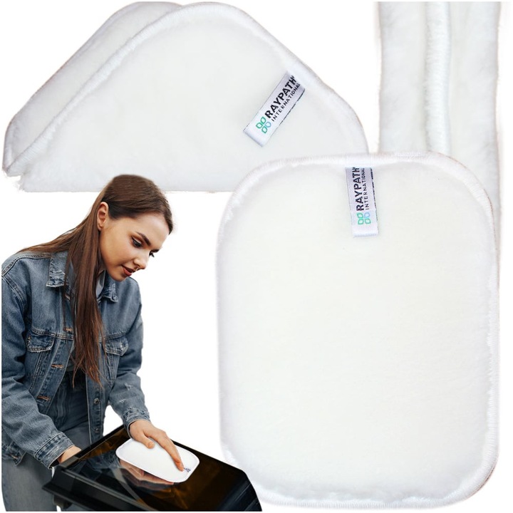 Laveta, Raypath, Mini Duo, Tehnologie Nano Silver, Antialergice, Antibacteriene, 15 x 18 cm, Alb