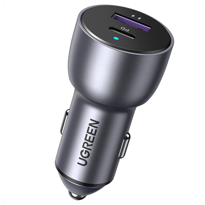 Incarcator auto Car Charger Aluminium Shell CD213 (60980) 2x USB A, QC 3.0, 42.5W Dark Blue Bleumarin