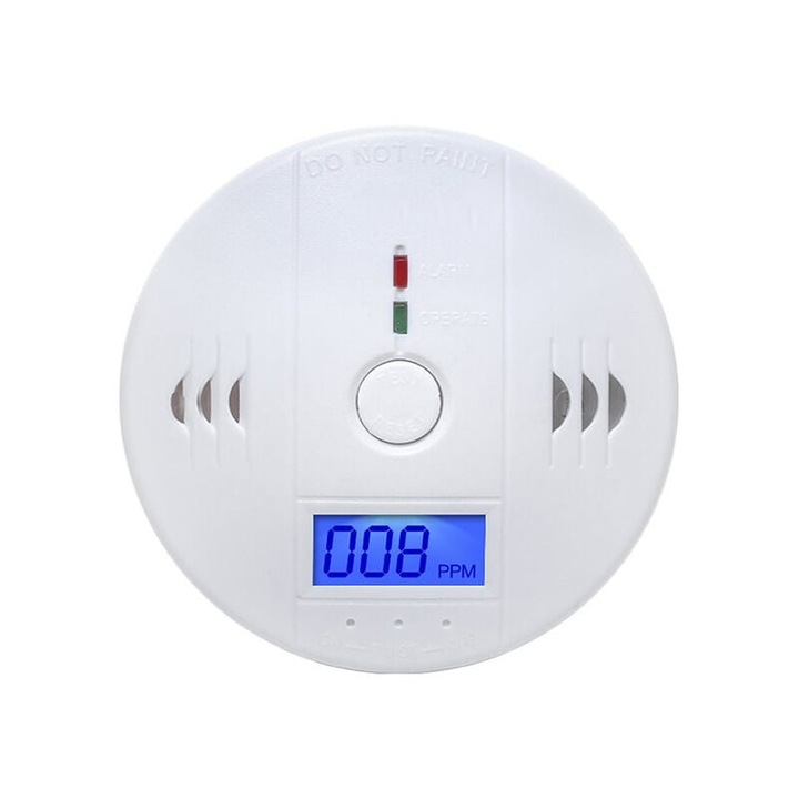 Детектор за дим и въглероден окис, 50 ppm, бял, 10x10x4cm