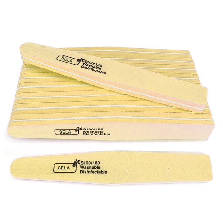 Set 10 Pile Buffer Sela Refolosibile, Lavabile, Monocolore Galben 100/180