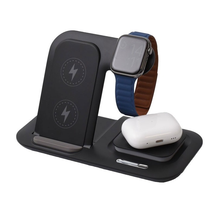 Incarcator Magnetic Wireless 5 in 1 cu Iluminare LED LHT-058 – Solutie Practica pentru Smartphone-uri si Dispozitive Electronic