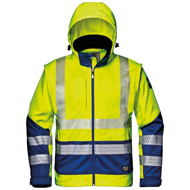 Jacheta impermeabila de lucru cu avertizare reflectorizanta softshell, Sir Safety Starmax, Galben M