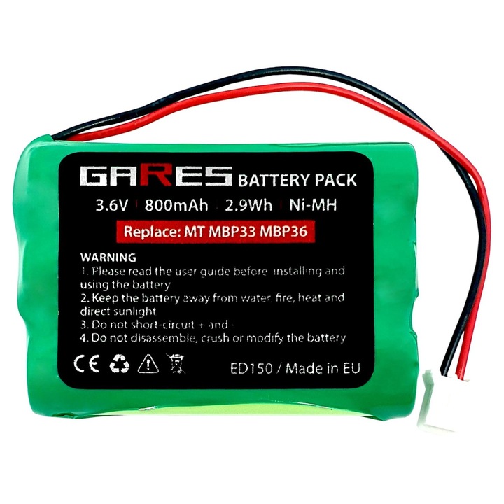 Baterie Gares, 3.6V 800mAh, pentru Motorola MBP33 MBP36 MBP41PU MBP853 Graco 2795 A3940 iMonitor vibe