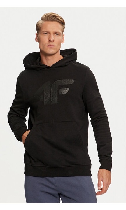 4F Bluza 4FWMM00TSWSM1464 Negru Regular Fit, Bumbac