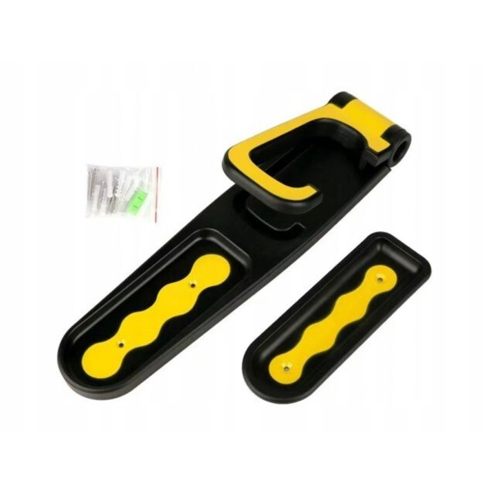 Zola Стойка за велосипед, висяща, стенна, 35x7,7 см черен/жълт