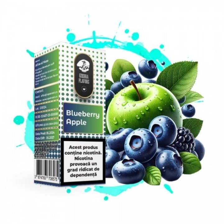 Lichid Tigara Electronica GuerraLiq Salt - Blueberry Apple, 10ml, 20mg