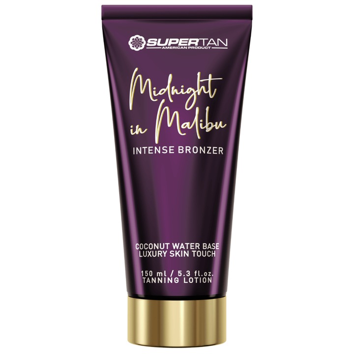 Крем за солариум, Supertan, Midnight in Malibu Intense Bronzer, с кокосова вода, аромат на гардения и боровинки, 150 мл