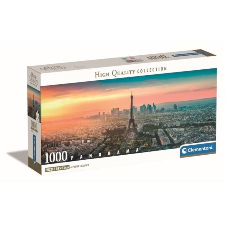 Clementoni puzzle, 1000 darab, 98x33 cm, poszterrel
