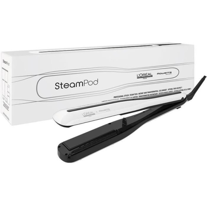Placa de indreptat parul, L'Oreal Professionnel, Steampod 3.0, alb/negru