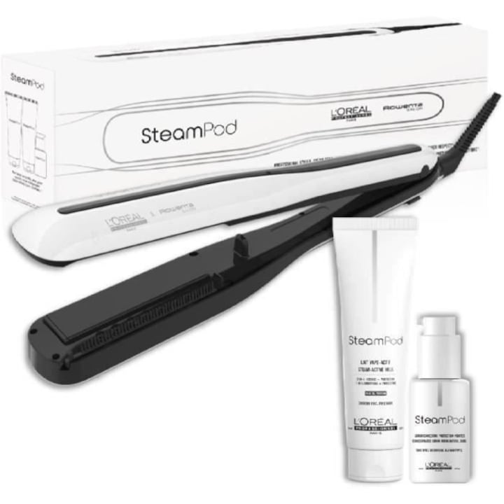 Преса за коса, L'Oreal Professionnel, Steampod 3.0, 2 в 1, бяла