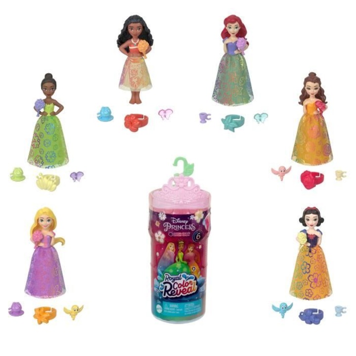 Кутия изненада с мини кукла и 5 аксесоара, Disney Princess, произволен модел