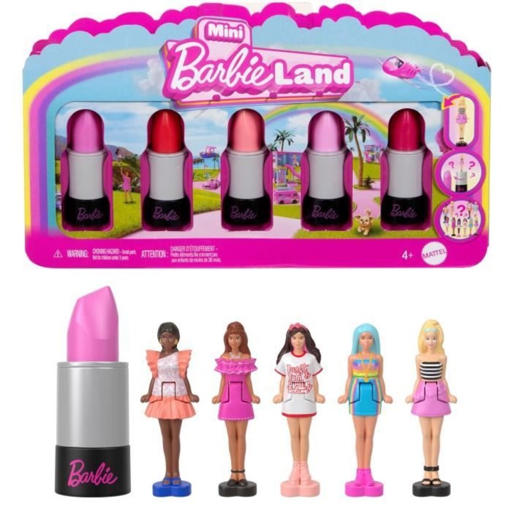 Set de 6 rujuri Mini BarbieLand cu papusi Barbie