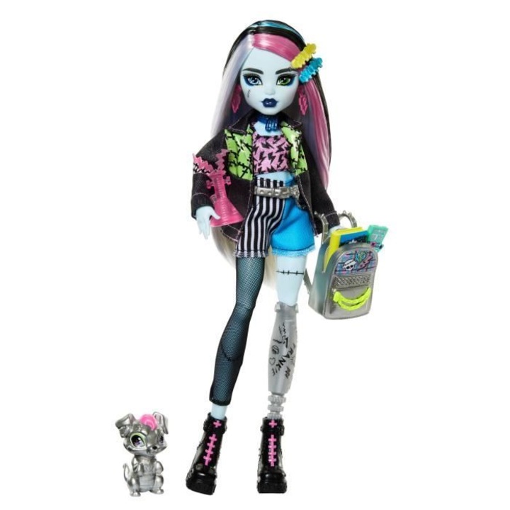 Кукла Monster High Frankie Stein с домашен любимец и аксесоари