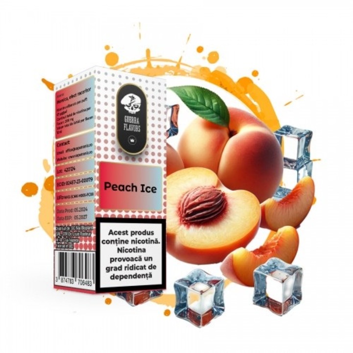 Lichid Tigara Electronica GuerraLiq Salt - Peach Ice, 10ml, 20mg