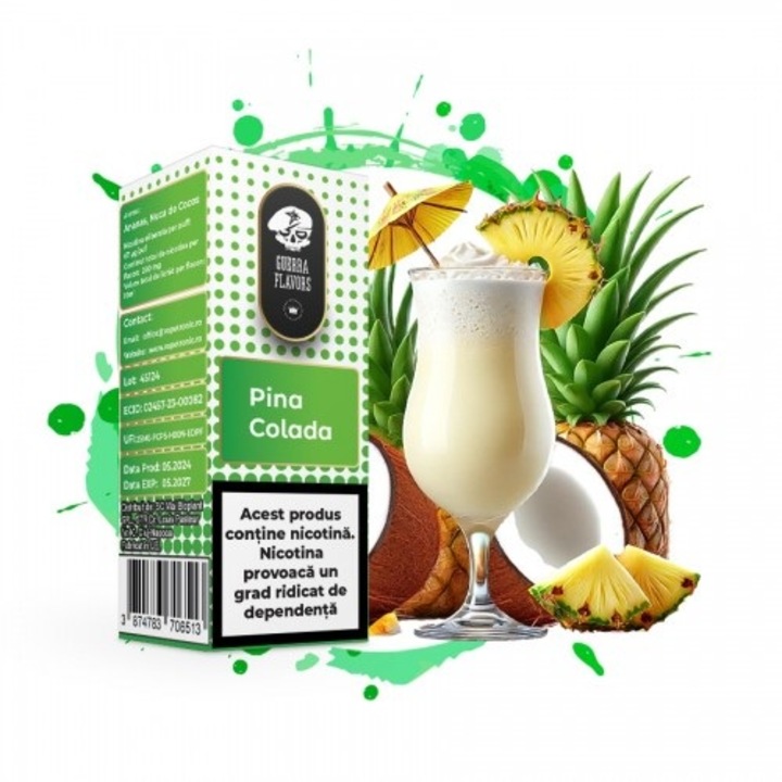 Lichid Tigara Electronica GuerraLiq Salt - Pina Colada, 10ml, 20mg