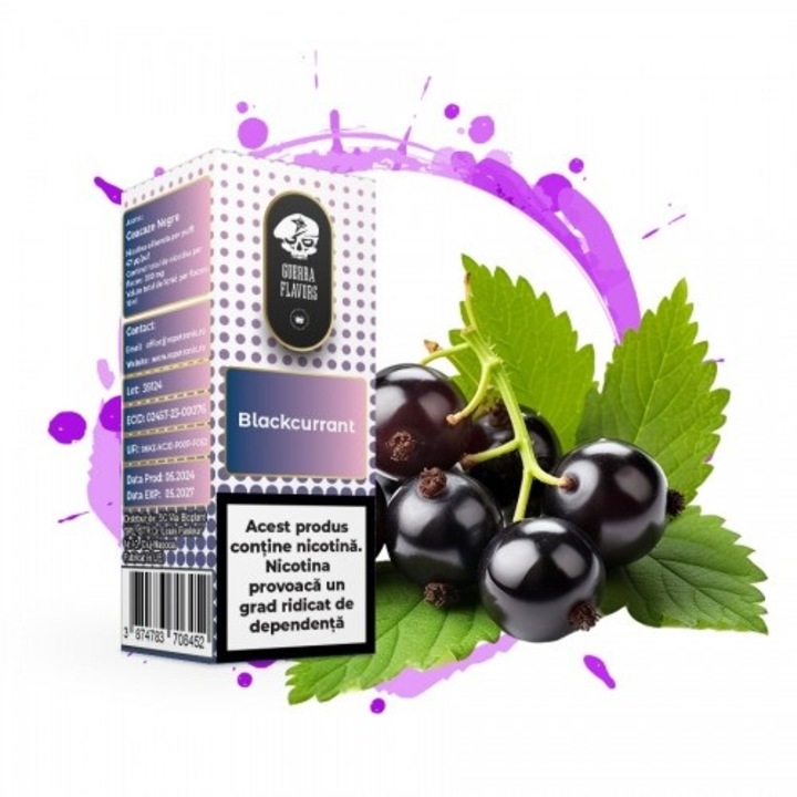 Lichid Tigara Electronica GuerraLiq Salt - Blackcurrant, 10ml, 20mg