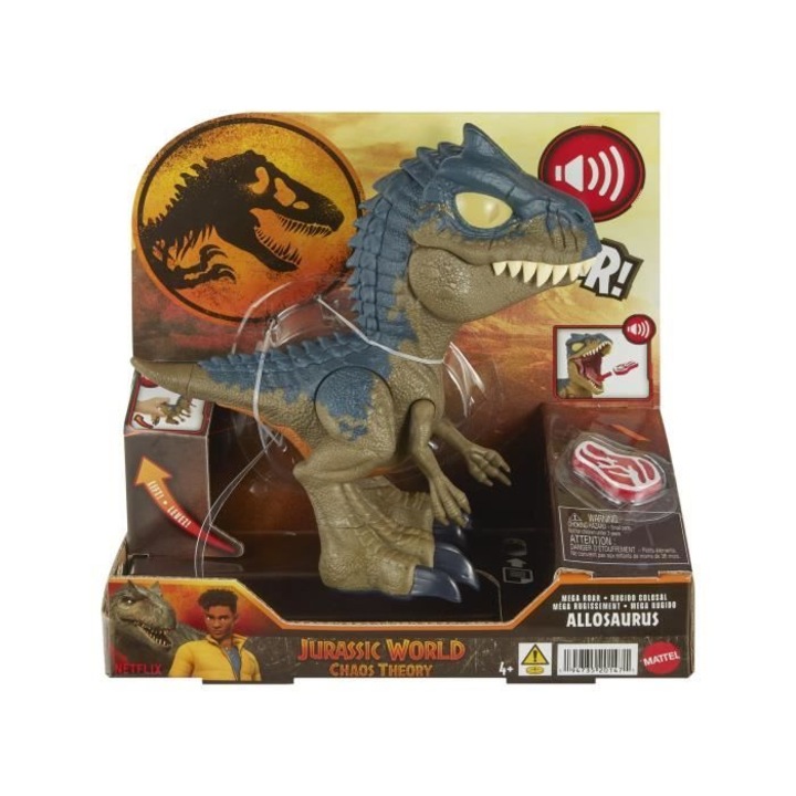Фигурка Mattel, Джурасик свят, Allosaurus Mega Roar, 30x15cm