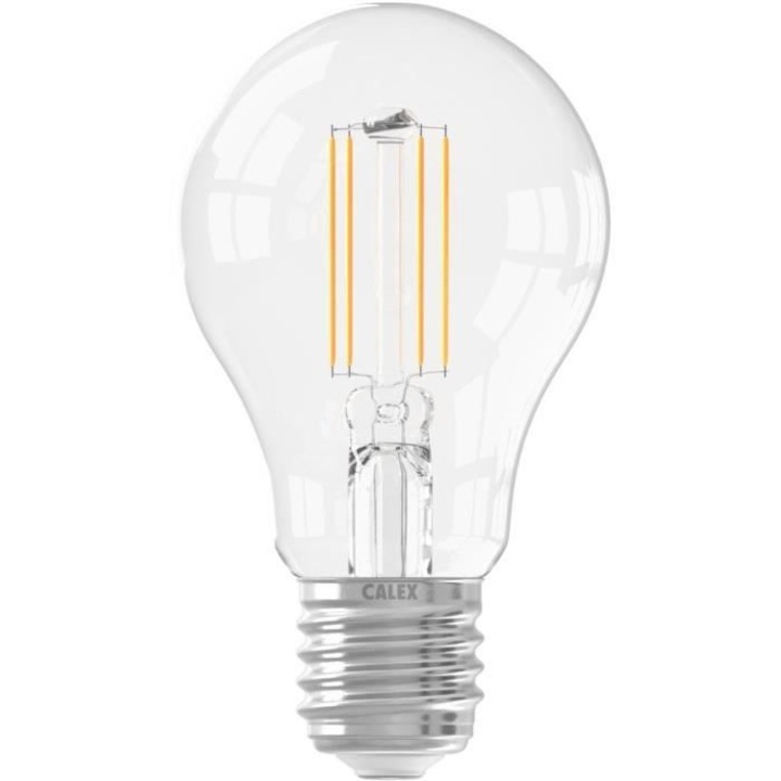 LED крушка E27, Calex, STANDARD A60, 7W, 806lm, 2700K, димируема, прозрачна
