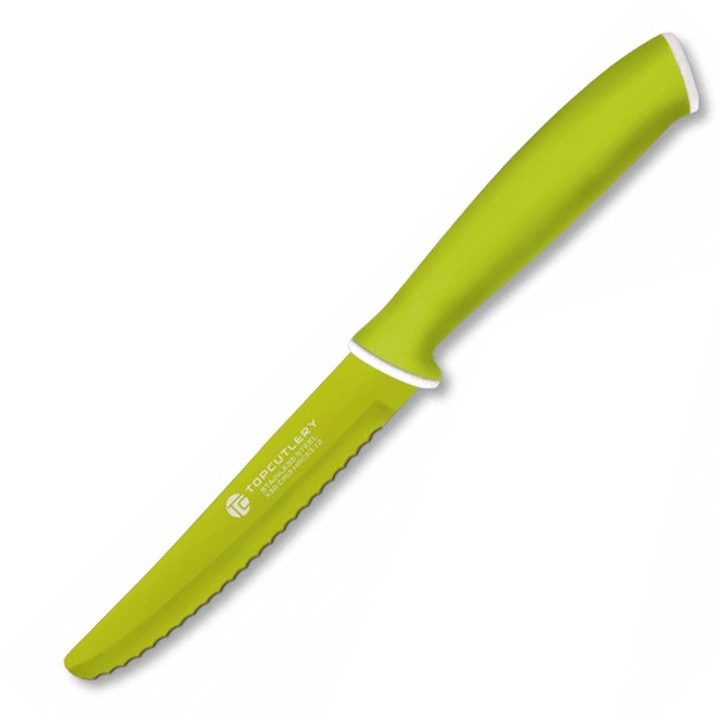 Cutit de bucatarie zimtat Top Cutlery Verde 11 cm