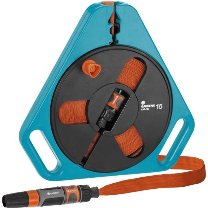 Tömlő/tartó szett, Gardena, 15m, 25bar, kék/narancssárga