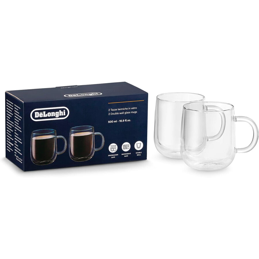 Set de 2 cani De'Longhi DLSC327 - AS00006566, 500ml, din sticla
