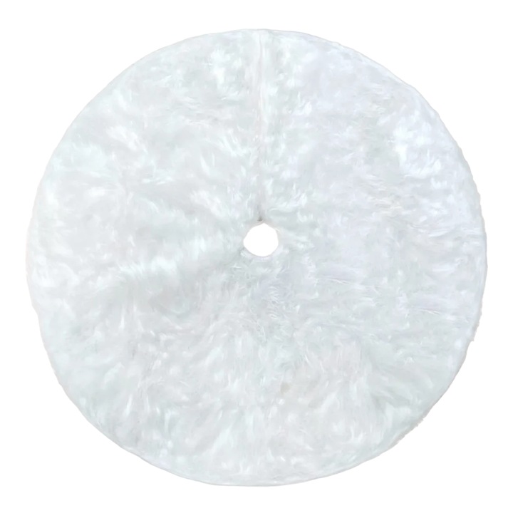 Covoras pentru bradul de Craciun YXHZVON, alb, blana sintetica, 120 cm