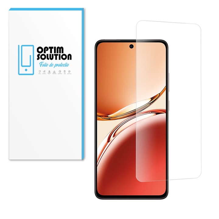 Folie din Sticla Securizata Noble 2.5D pentru Xiaomi Redmi Note 13 Pro 4G, OPTIM SOLUTION, Rezistenta 9H, Crystal Clear, Advanced Touch Sensitivity, Explosion Proof, Bubble Free, UHD Clarity, Optim Protection Tech, Lucid Vision, Anti-Fingerprint, Clear
