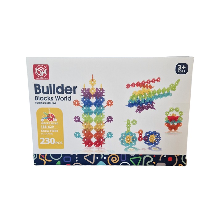 Joc educativ de constructie, STEM, 230 piese rotunde, +3 ani