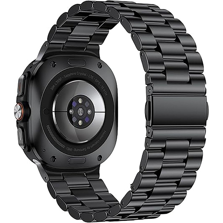 Curea Metalica compatibila cu Samsung Galaxy Watch Ultra CASEY STUDIOS™, cu Zale, Premium, din Otel Inoxidabil, Black