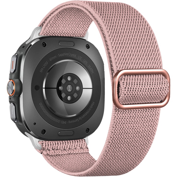 Okosóra szíj, CASEY STUDIOS™ állítható, ultrafonott, Samsung Galaxy Watch kompatibilis, textilből, rózsaszín homokszínű