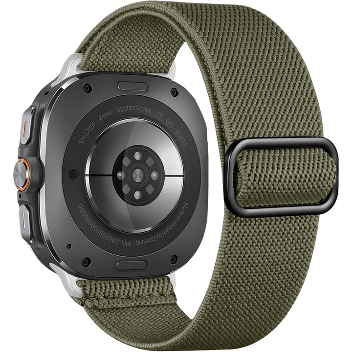 Samsung Galaxy Watch Ultra okosórával kompatibilis fonott szíj, állítható, CASEY STUDIOS, textil, zöld