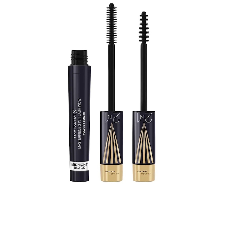 Rimel pentru volum si alungire Max Factor MASTERPIECE 2 IN 1 LASH WOW #03 midnight black 7 ml