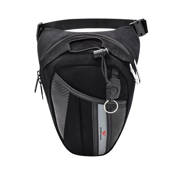 Motoros táska, többfunkciós hátizsák szabadtéri sportokhoz, kerékpározáshoz, túrázáshoz, utazáshoz, kempingezéshez és kocogáshoz, fekete