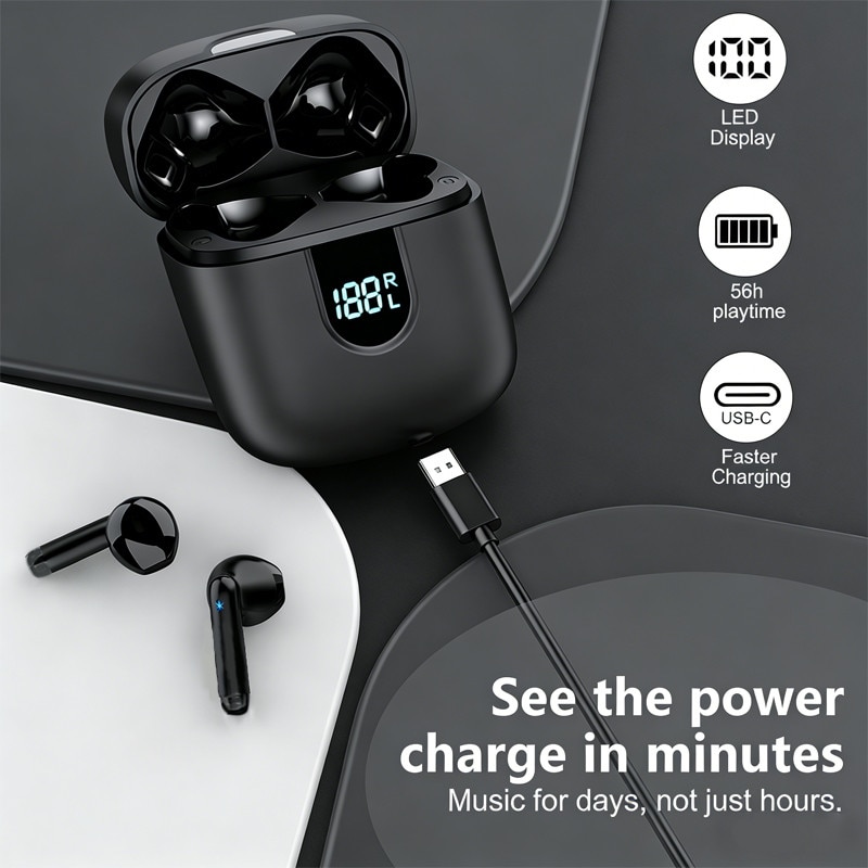Casti Pro Casti Wireless Pro - Display Digital, Autonomie 30h, Impermeabile IPX5 ...