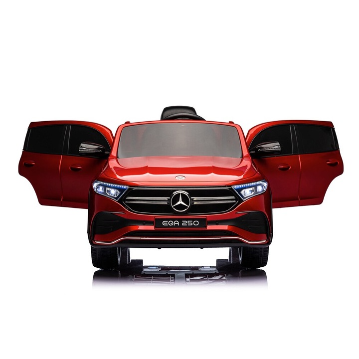 Masinuta electrica pentru copii Mercedes EQA 250 Rosu Metalizat 12V 4X4 cu 4 motoare, telecomanda 2.4G, roti din cauciuc si scaun din piele sintetica