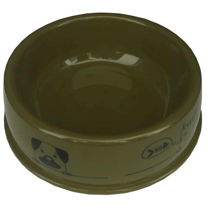 Pet Water Bowl, Vision XXI, 24cm, Zöld, Rajzokkal