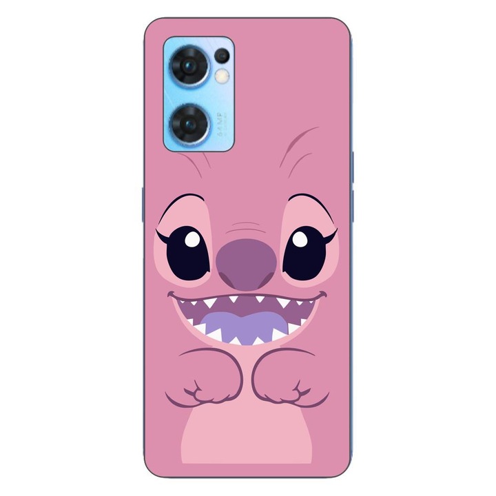 Капак, съвместим с Oppo Reno7 5G Silicon Gel Tpu Model Stitch Angel Happy
