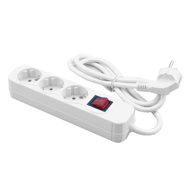 Prelungitor MediaRange 3 prize Schuko 1.4M, alb