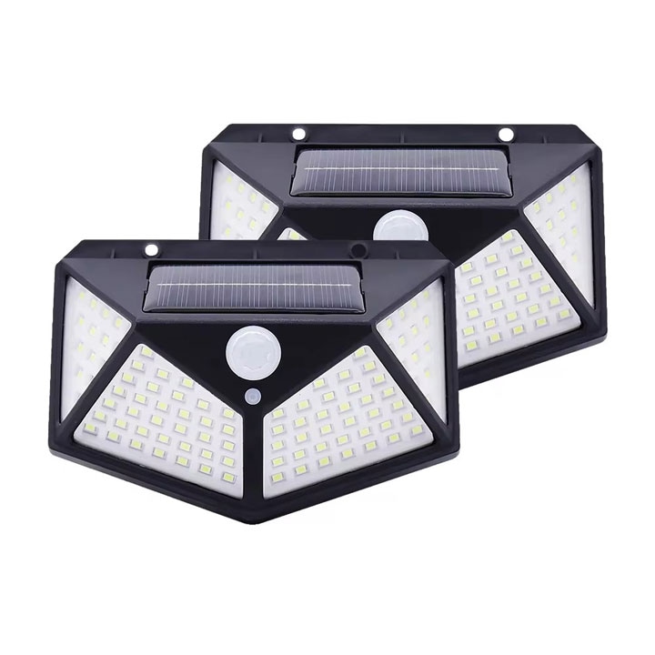 Комплект от 2 смарт LED соларни лампи с автоматично управление, модерен дизайн, водоустойчиви, преносими