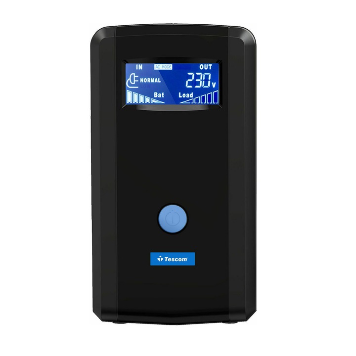 UPS Line Interactive Tescom, Leo Plus, Afisaj LCD, 1200AP, negru