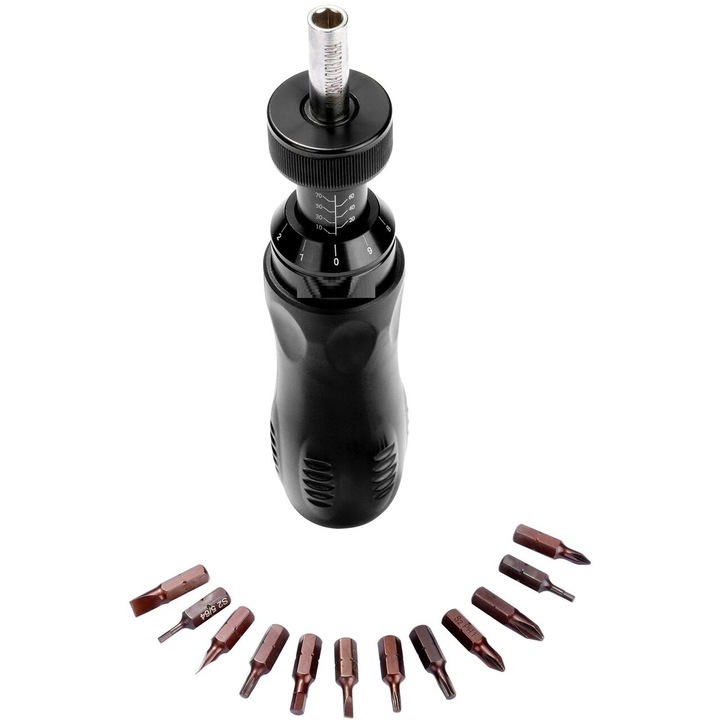 Динамометрична отвертка, регулируем въртящ момент 1,13-7,91 Nm, 1/4", хром ванадий, стъпка 0,1 Nm