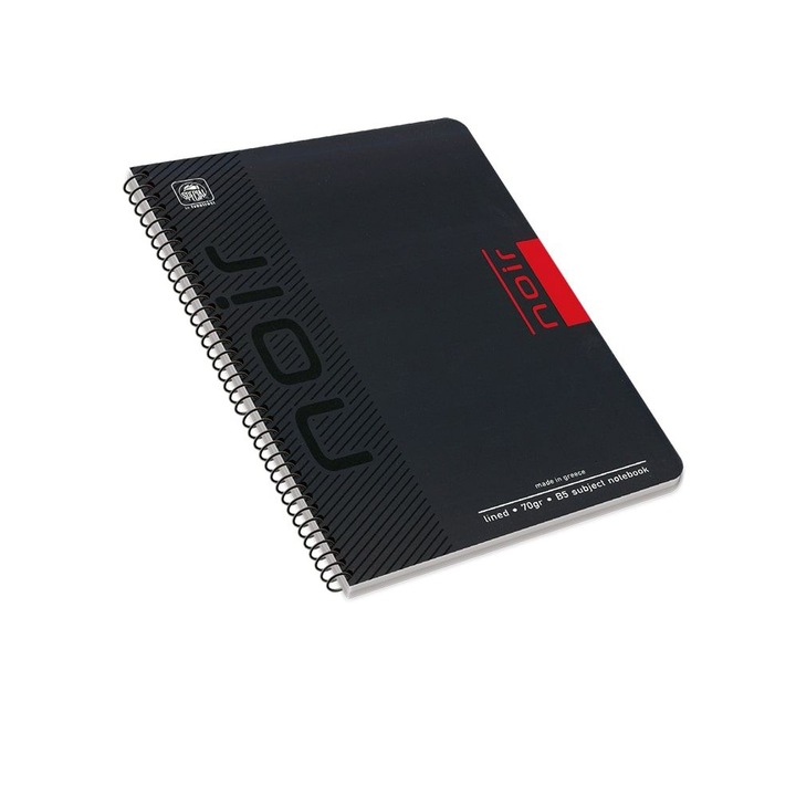 Caiet Typotrust Noir Tetradio Spiral B5, 2 teme, 4552-24