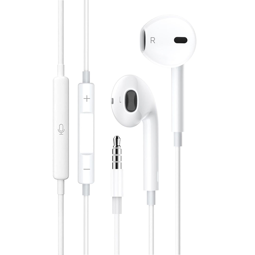 Casti cu fir, GUIXUAN, In-Ear, microfon incorporabil, alb, 3.5 mm