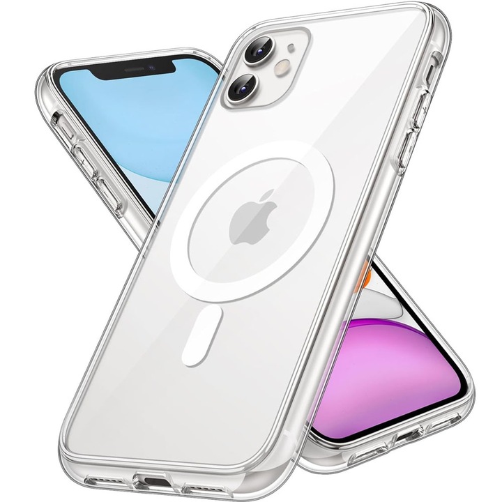 Husa de protectie compatibila cu iPhone 11 GUIXUAN, MagSafe, Policarbonat, Transparent