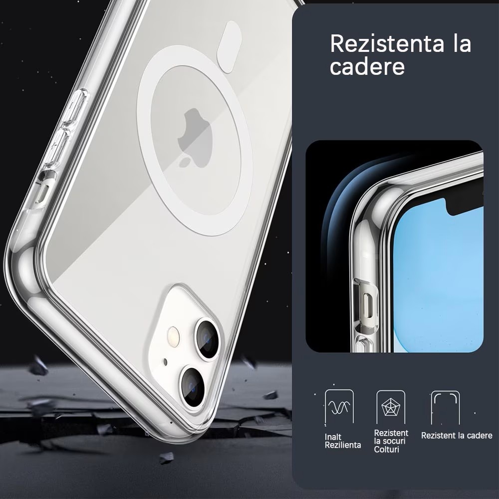 Husa de protectie compatibila cu iPhone 11 GUIXUAN, MagSafe, Policarbonat, Transparent