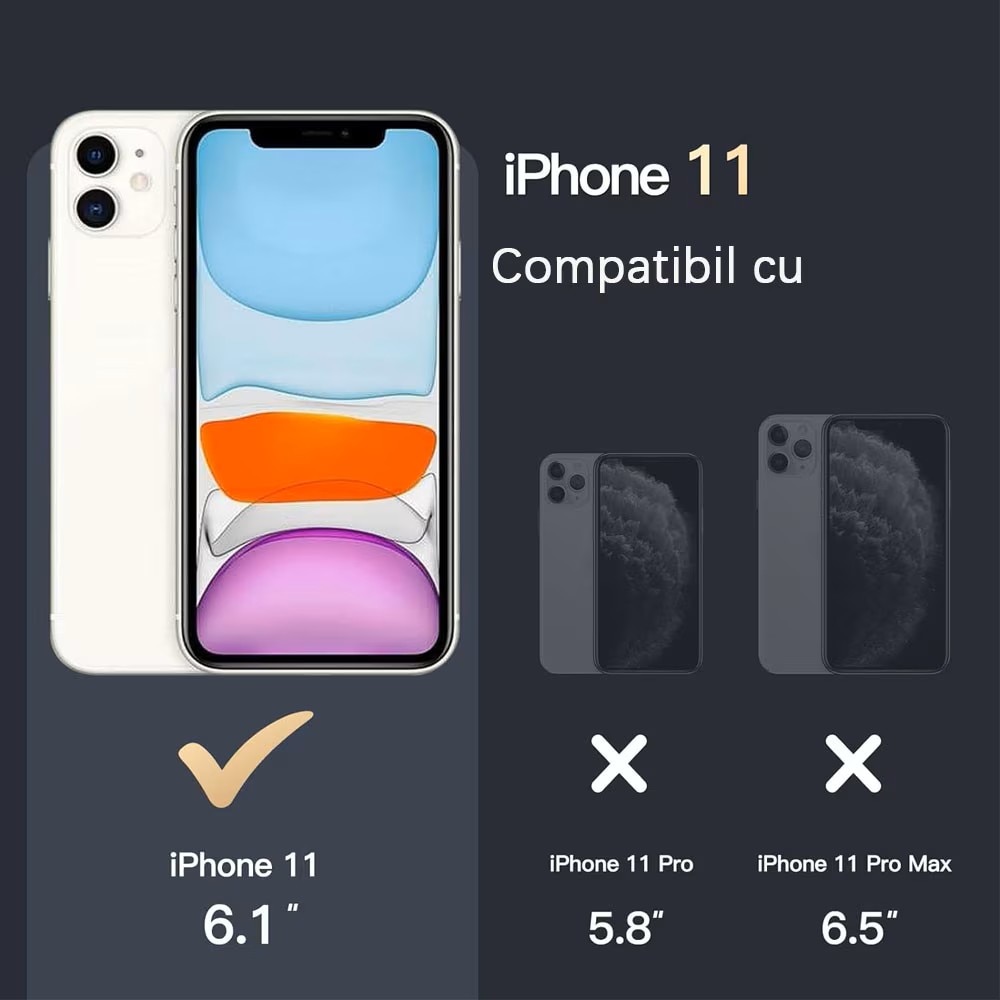 Husa de protectie compatibila cu iPhone 11 GUIXUAN, MagSafe, Policarbonat, Transparent