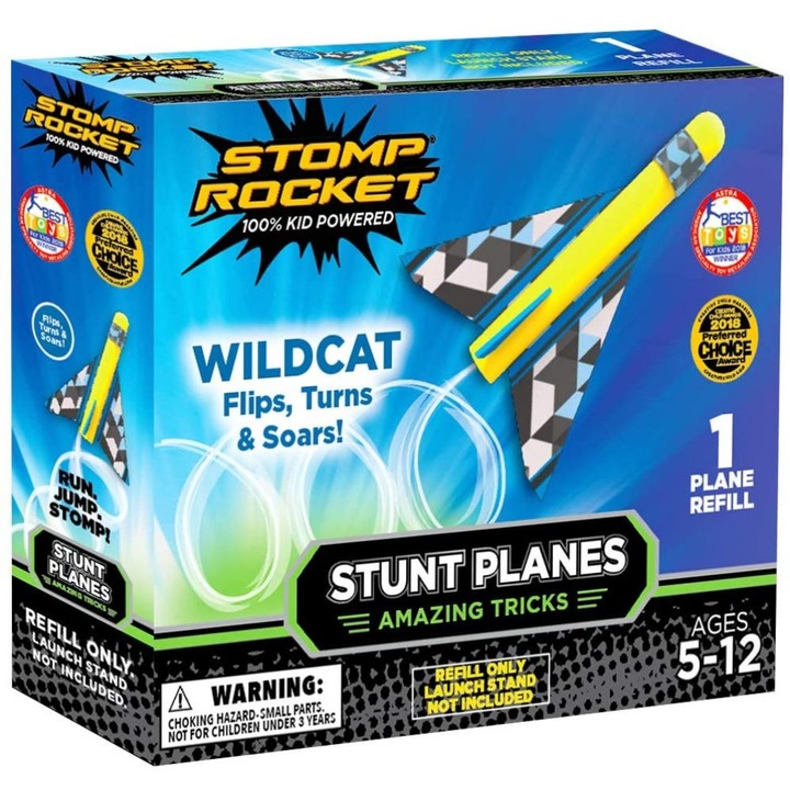 Rezerva Stomp Rocket pentru avion cascador, 1 avion Wildcat, +5ani