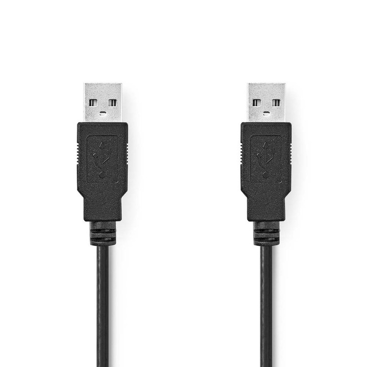 USB кабел Nedis, 20 см, черен