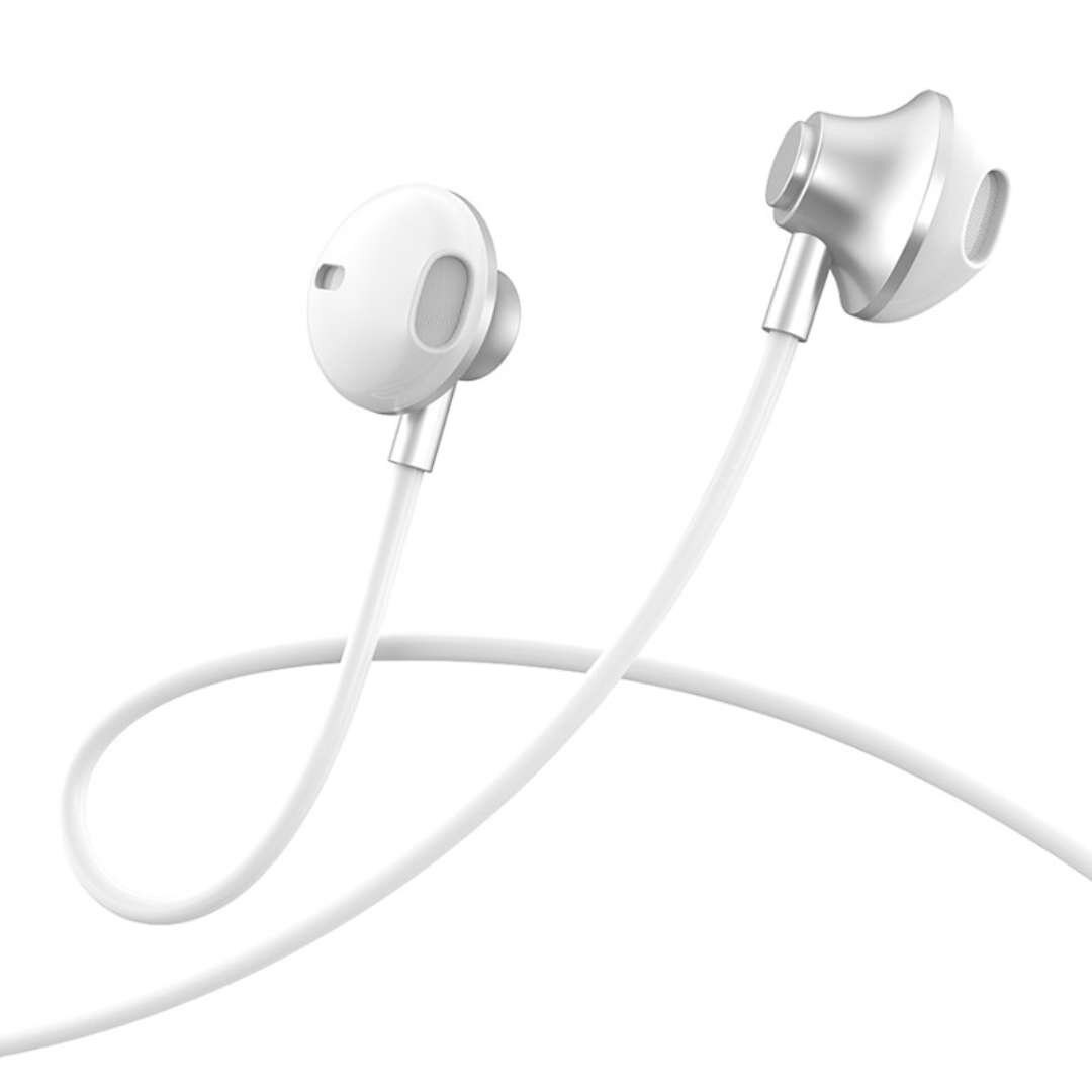 Casti Audio cu Fir si Microfon XO EP71, Alb, Mufa Lightning pentru iPhone, Reducere Zgomot si Control Volum, Design Ergonomic si Confortabil
